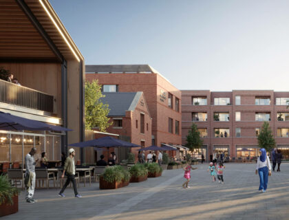 thumbnail image for From left to right: Food hall, Digital Skills and Innovation Centre and town centre apartments
